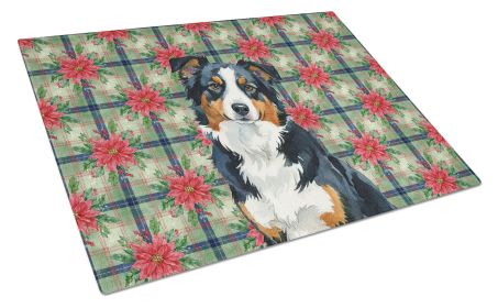Black Tri American Shepherd Christmas PoinsettIas Glass Cutting Board Decorative Tempered Glass Kitchen Cutting and Serving Board Large Size Chop